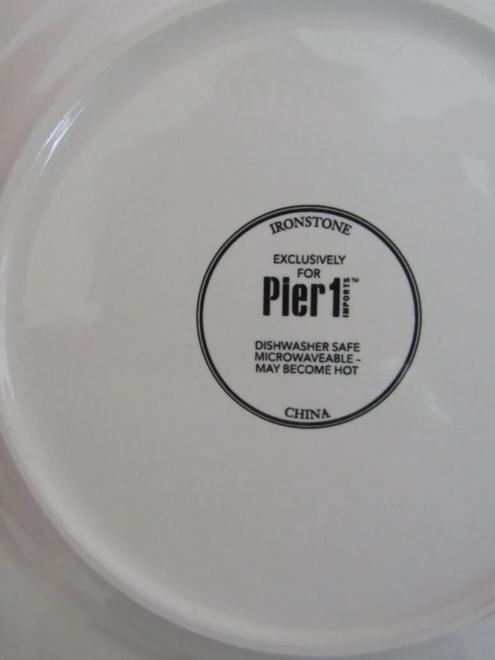 Pier 1 Ironstone plates , Black/Gray/White Plaid, Round Shiny, MW/DS Safe, 8.5